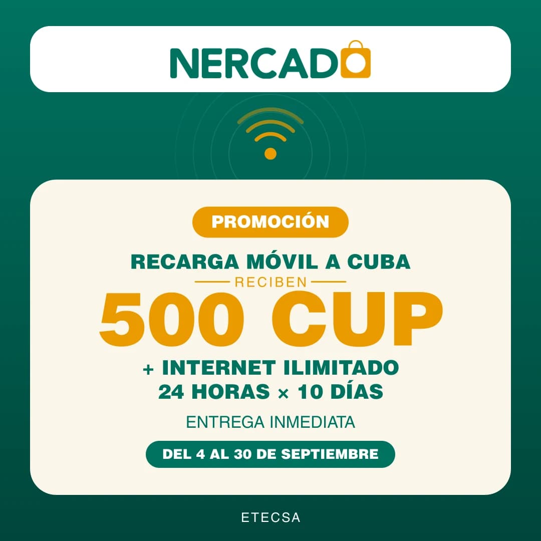 Reciben 500 CUP + Internet ILIMITADO 24 horas x 10 días