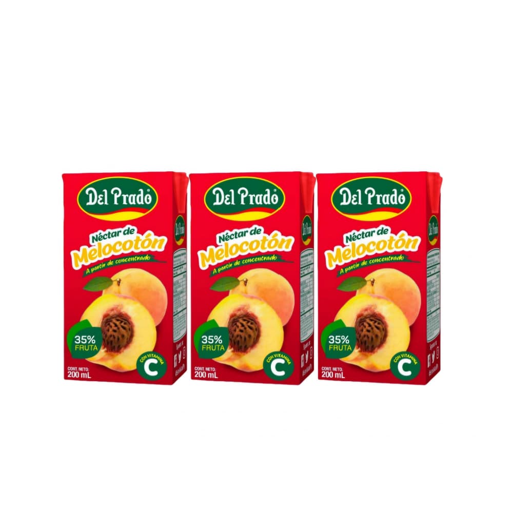 Néctar de melocotón Del Prado (3 x 200 ml) - Imagen 1