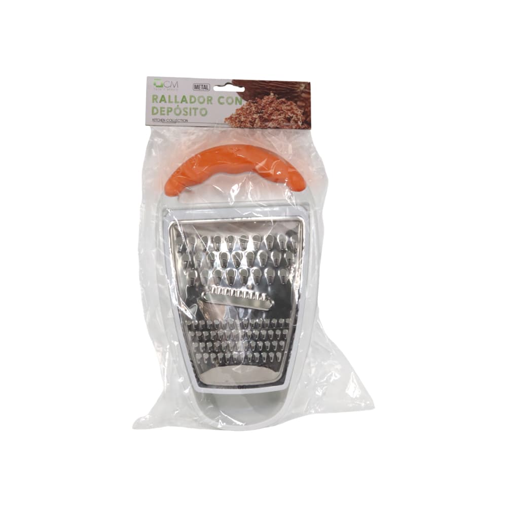 Rallador con recipiente con mango color naranja 27 cm x 15 cm Casa y Manaje - Miniatura 2