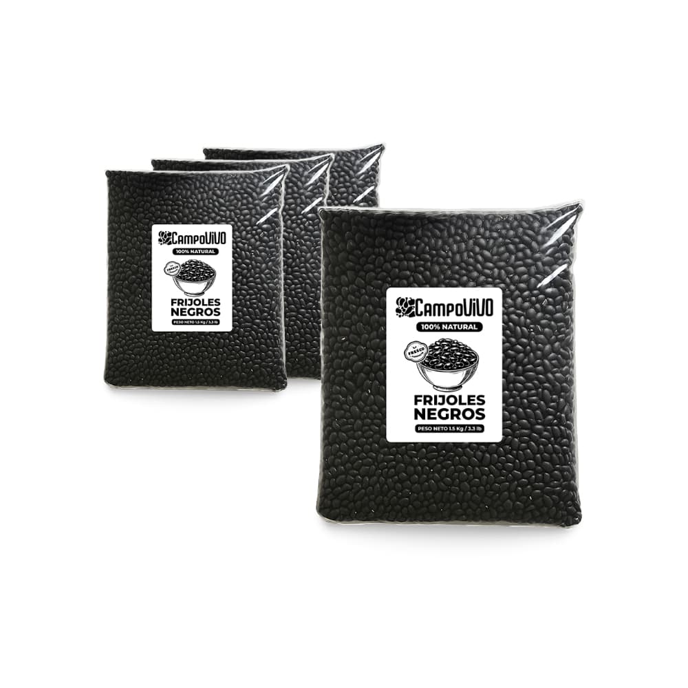 Frijoles negros Campo Vivo (4 x 1.5 kg / 3.3 lb) - Imagen 1