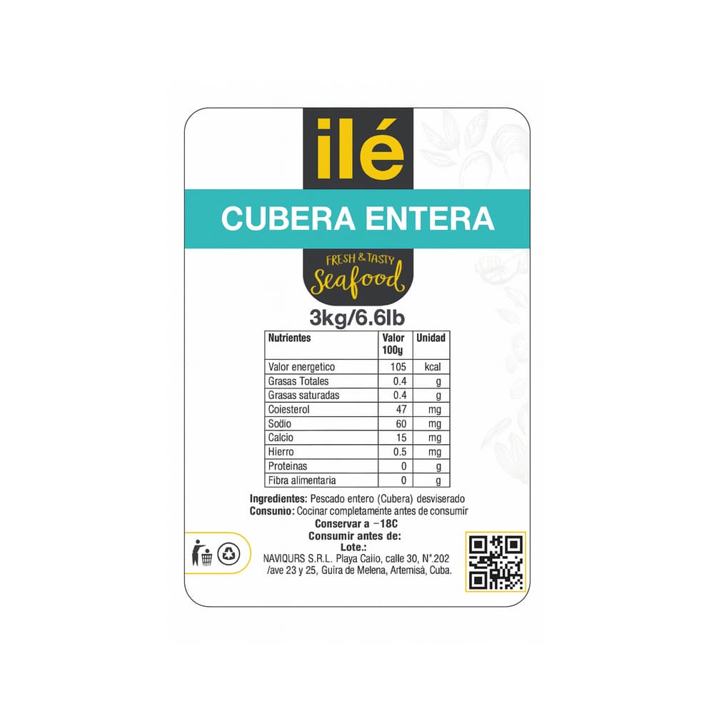 Pescado cubera entera Ilé (3 kg / 6.6 lb) - Miniatura 3