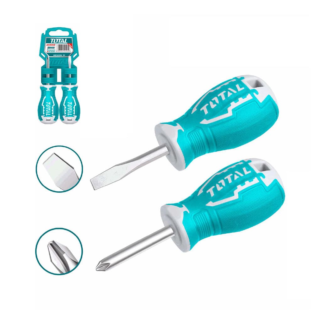 Juego de 2 destornilladores cortos THTS20206 Total Tools - Miniatura 2