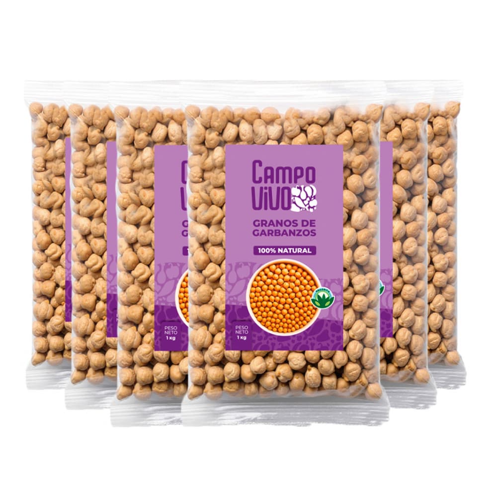 Garbanzos Campo Vivo (6 x 1 kg / 2.2 lb) - Imagen 1