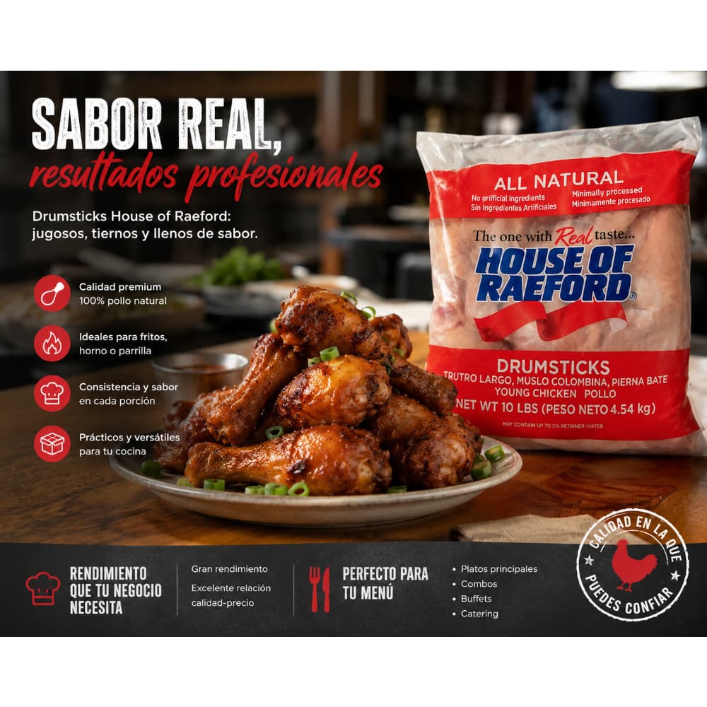 Muslos de pollo House of Raeford (4.54 kg / 10 lb) - Miniatura 5