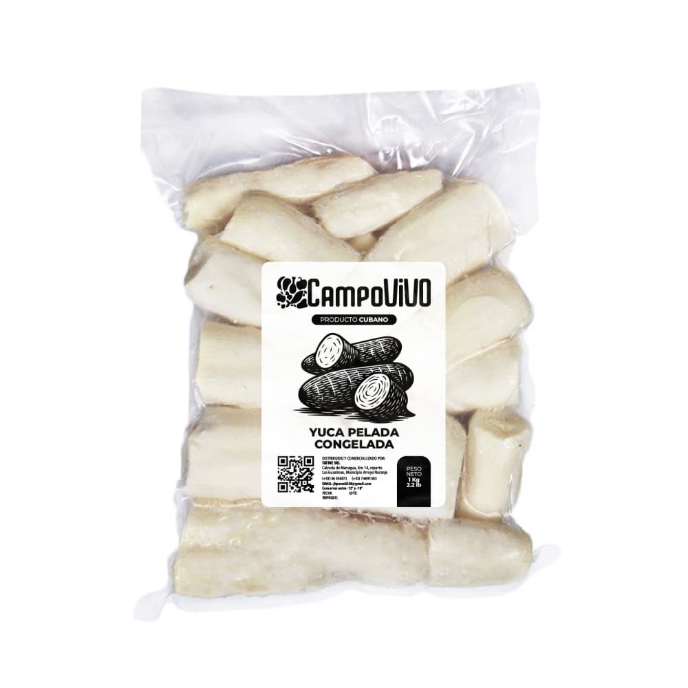 Yuca pelada congelada Campo Vivo (1 kg / 2.2 lb) - Imagen 1