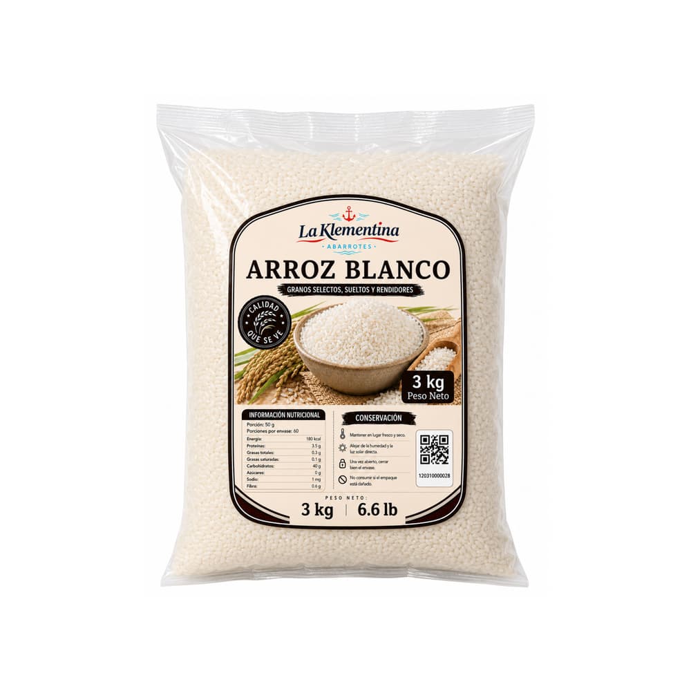 Arroz blanco La Klementina (3 kg / 6.6 lb) - Miniatura 1