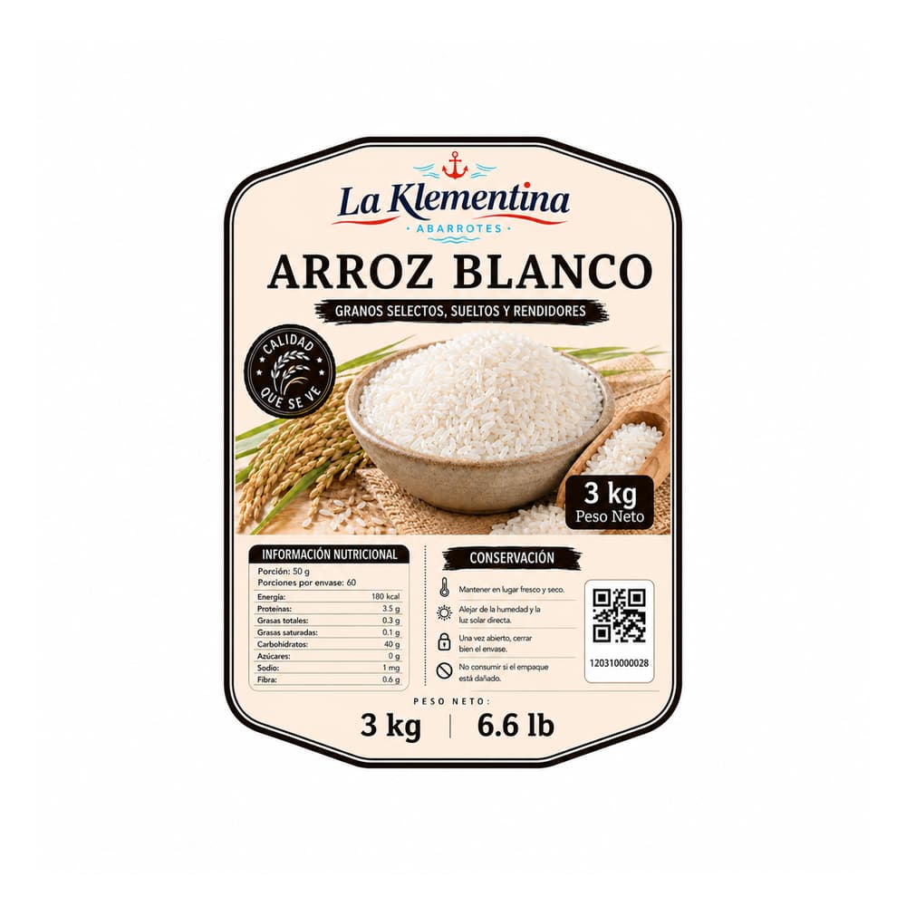 Arroz blanco La Klementina (3 kg / 6.6 lb) - Miniatura 2