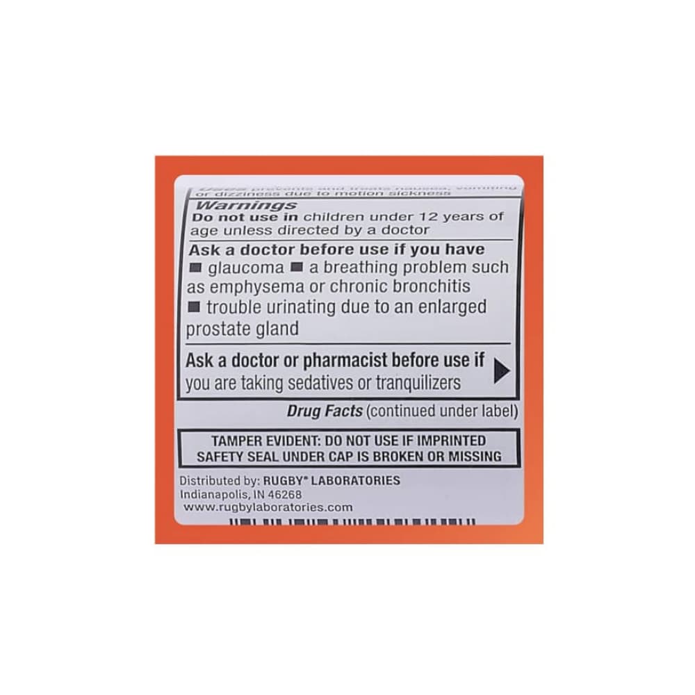 Meclizina 25 mg Rugby (100 tabletas) - Miniatura 4