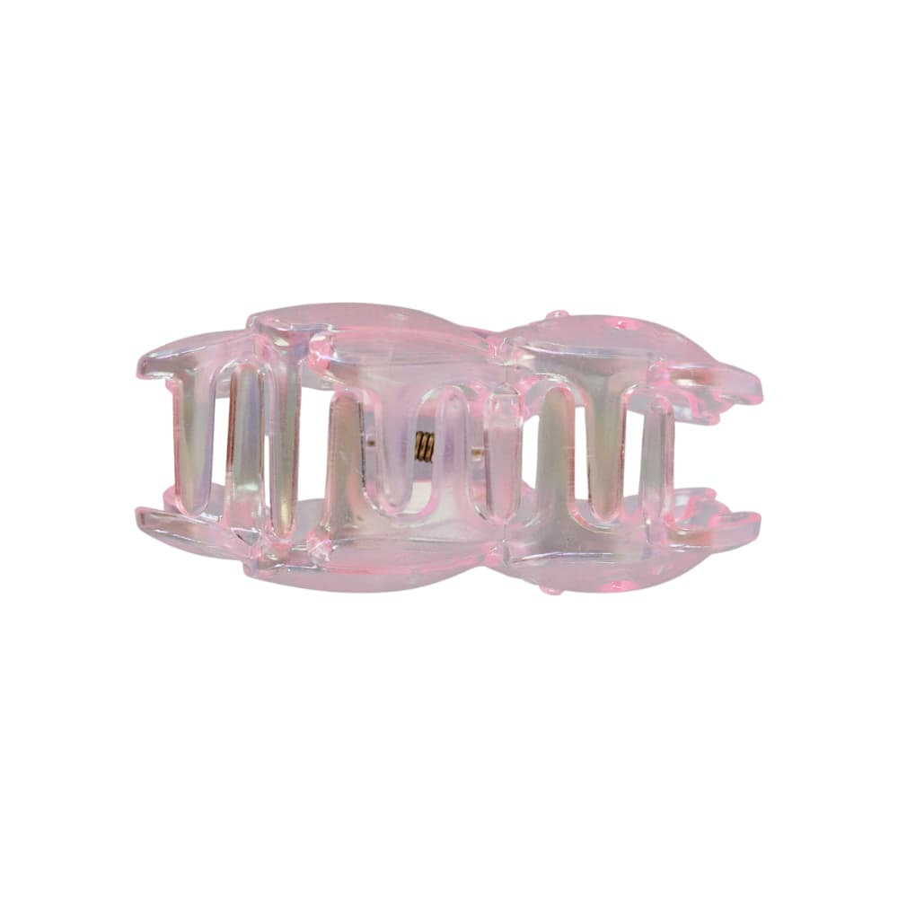 Gancho con figura de oso rosado transparente con acabado tornasolado para el cabello Tiara - Miniatura 3