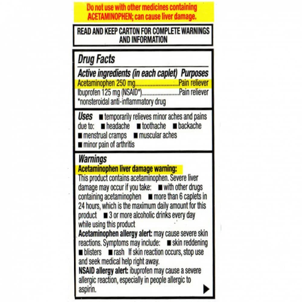 Acetaminofén 250 mg + Ibuprofeno 125 mg GoodSense (36 tabletas) - Miniatura 3