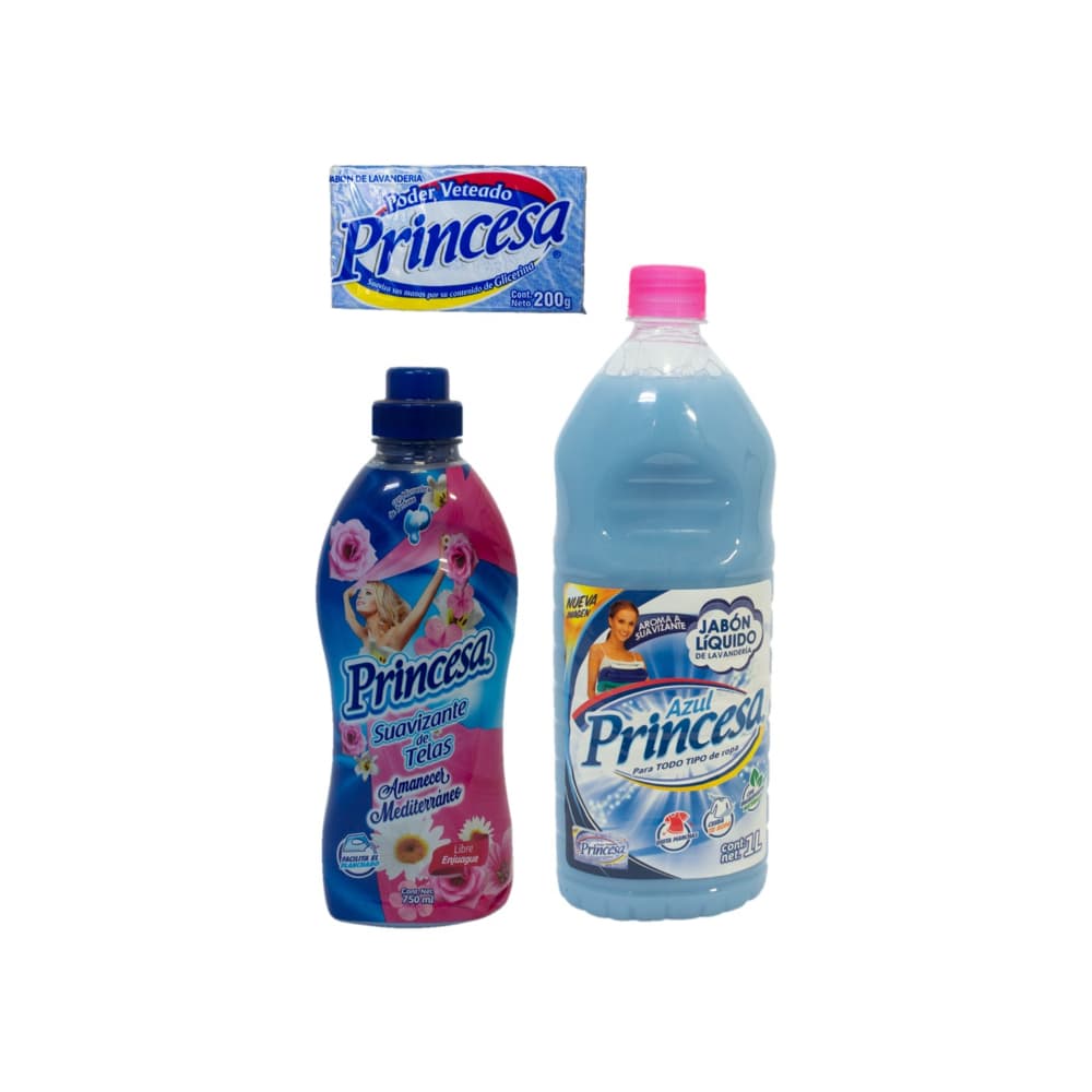 Combo de Aseo Princesa (jabón líquido + jabón veteado + suavizante) - Imagen 1