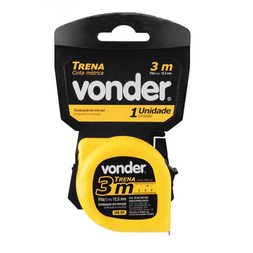 Cinta métrica corta de acero 3 m x 12.5 mm Vonder - Miniatura 2