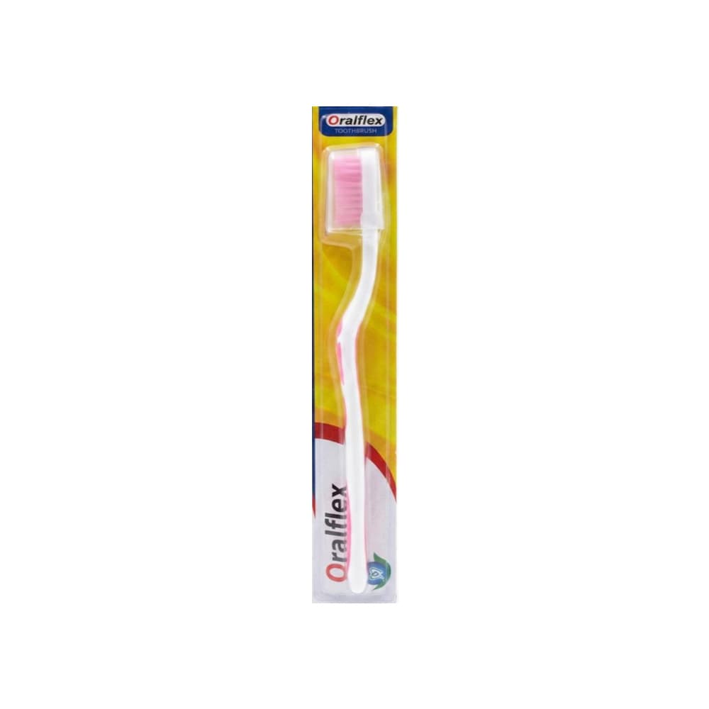 Cepillo de dientes rosa con tapa de plástico Oralflex FST-18 - Miniatura 1