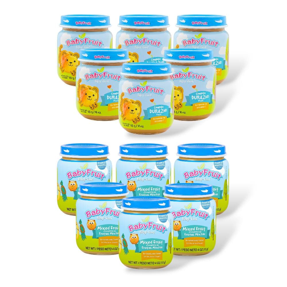 Compotas de frutas mixtas y durazno Baby Fruit (12 x 113 g / 4 oz) - Miniatura 1