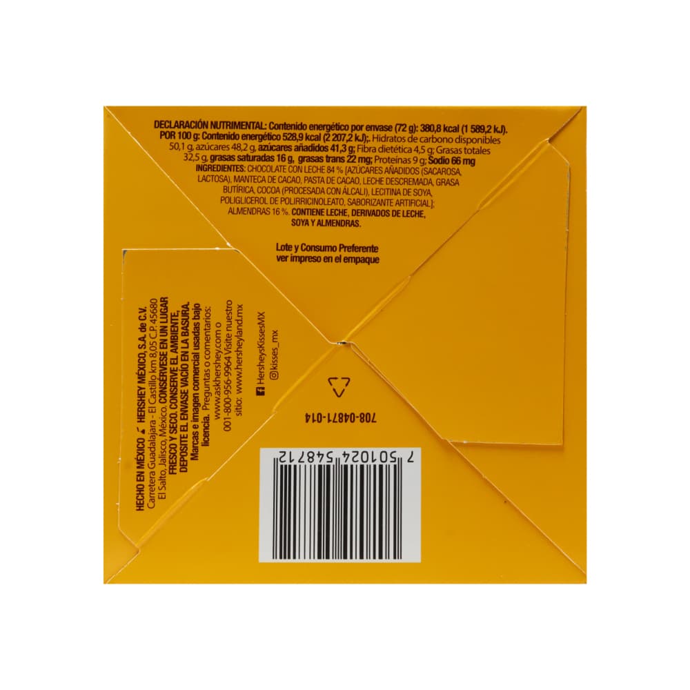 Chocolate con leche y almendras Hershey's (72 g / 2.53 oz) - Miniatura 4