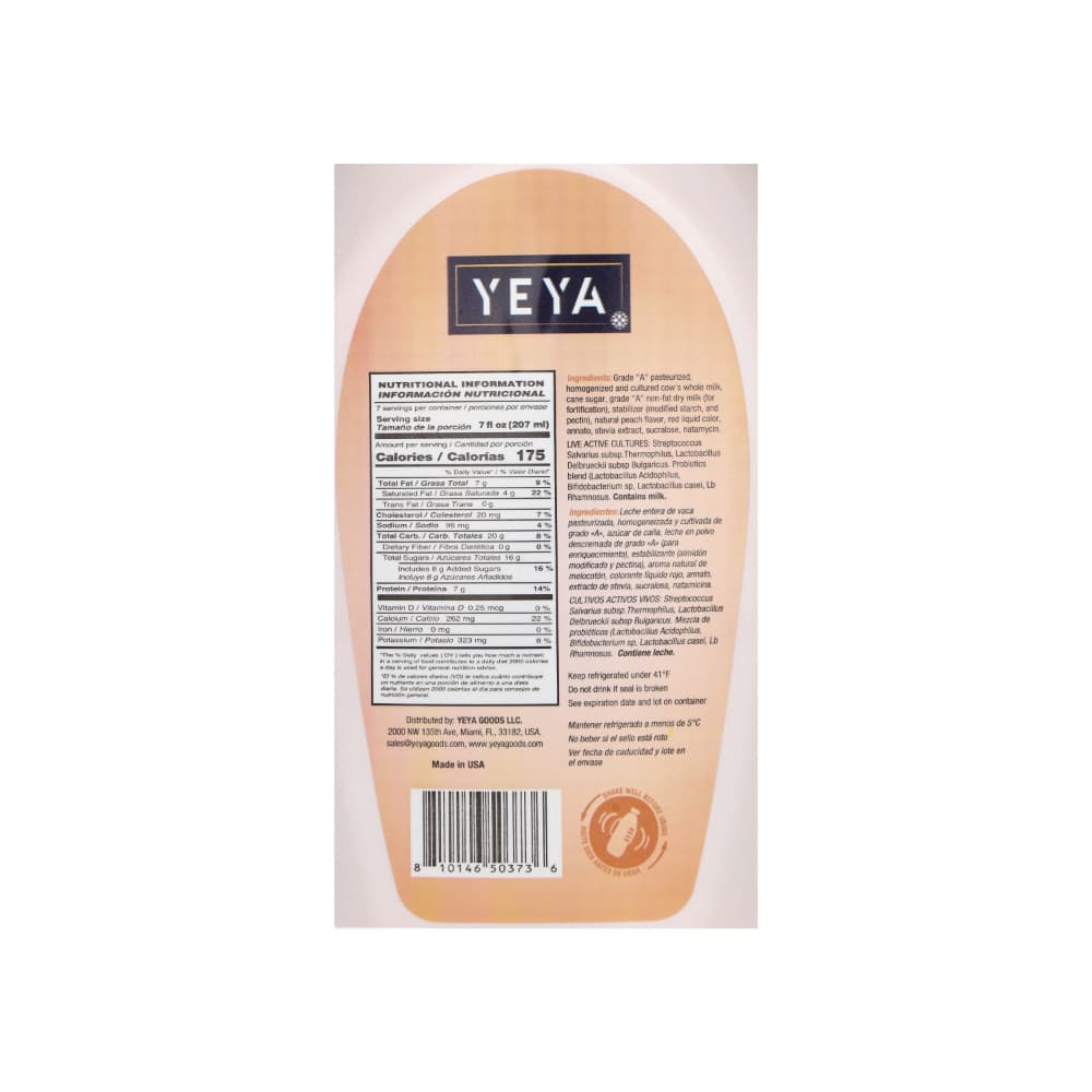 Yogurt de melocotón con probióticos YEYA (1.54 L) - Miniatura 3