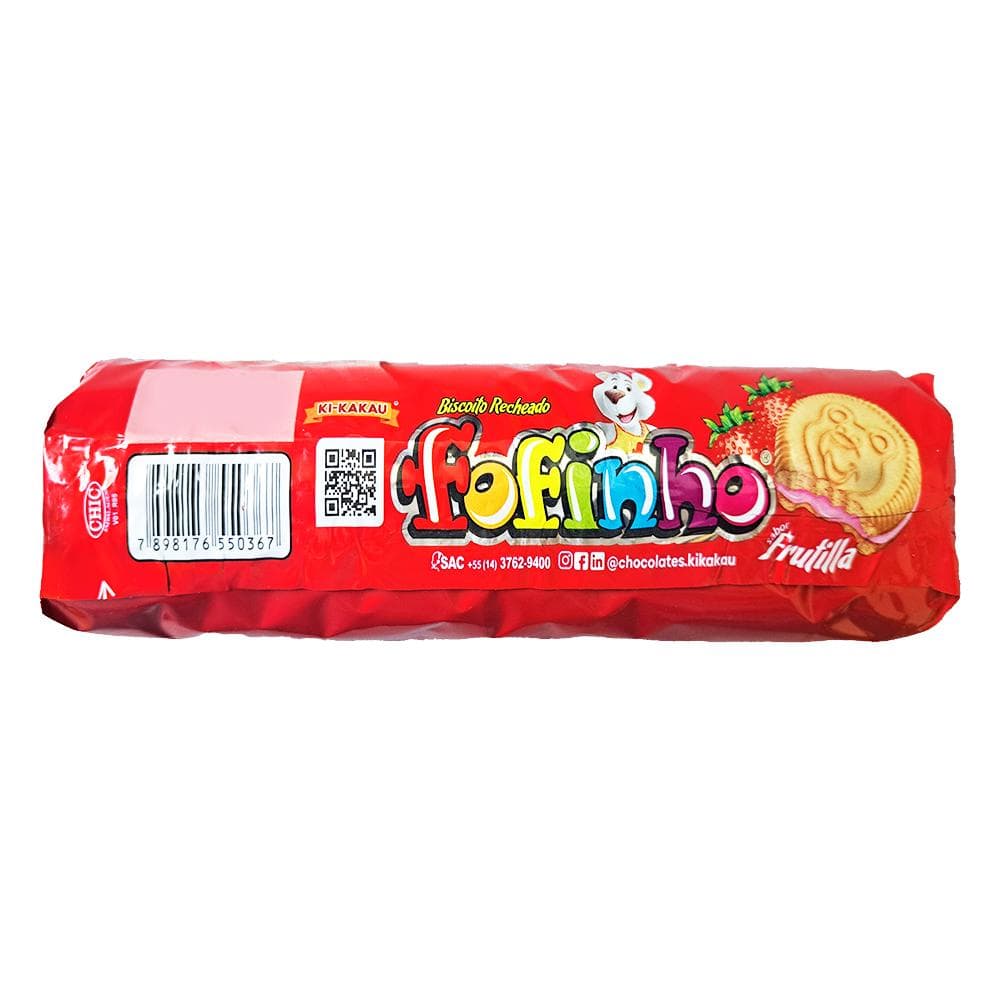 Galletas rellenas sabor frutilla Fofinho (110 g / 3.9 oz) - Miniatura 3