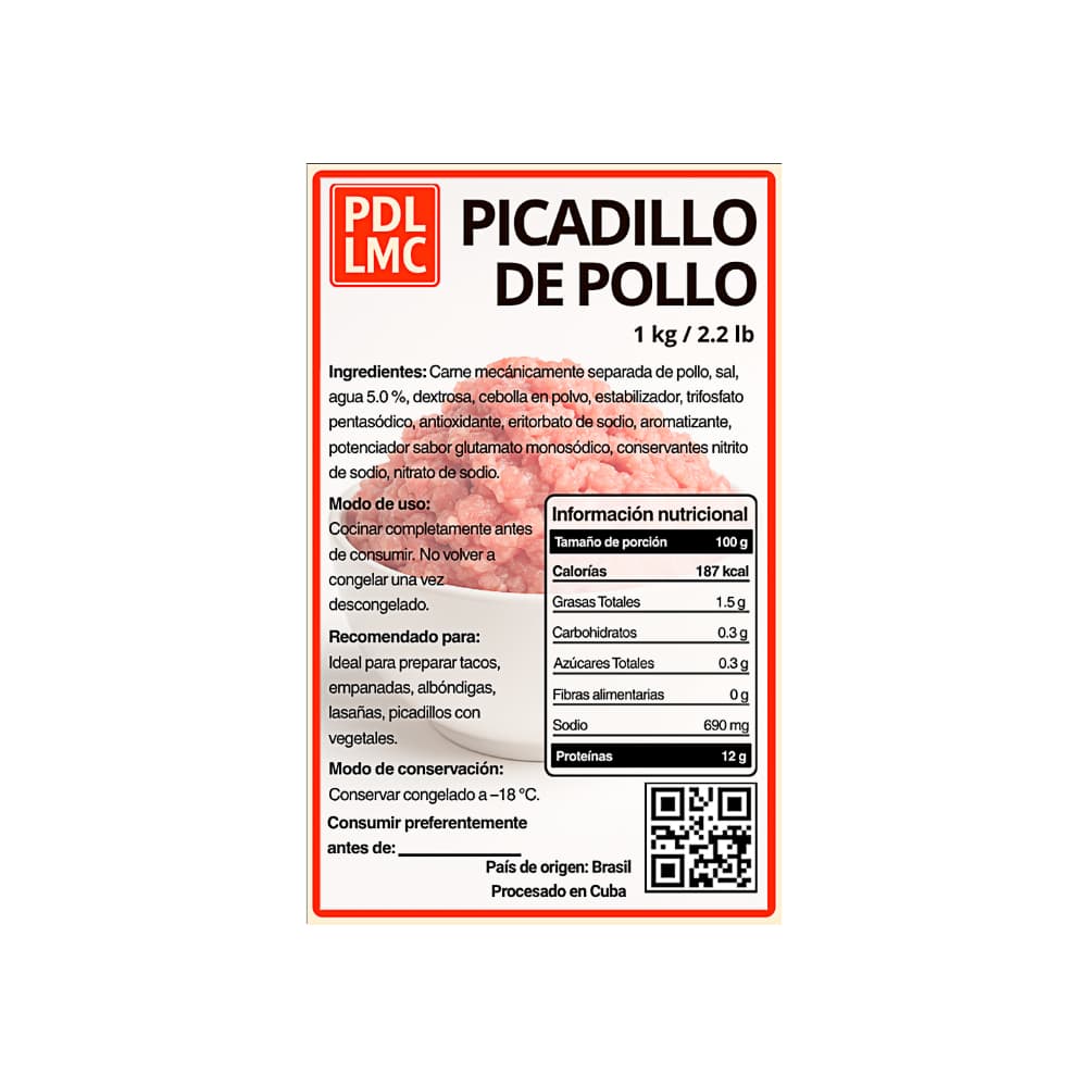 Picadillo de pollo PDL LMC (5 x 1 kg / 2.2 lb) - Miniatura 2