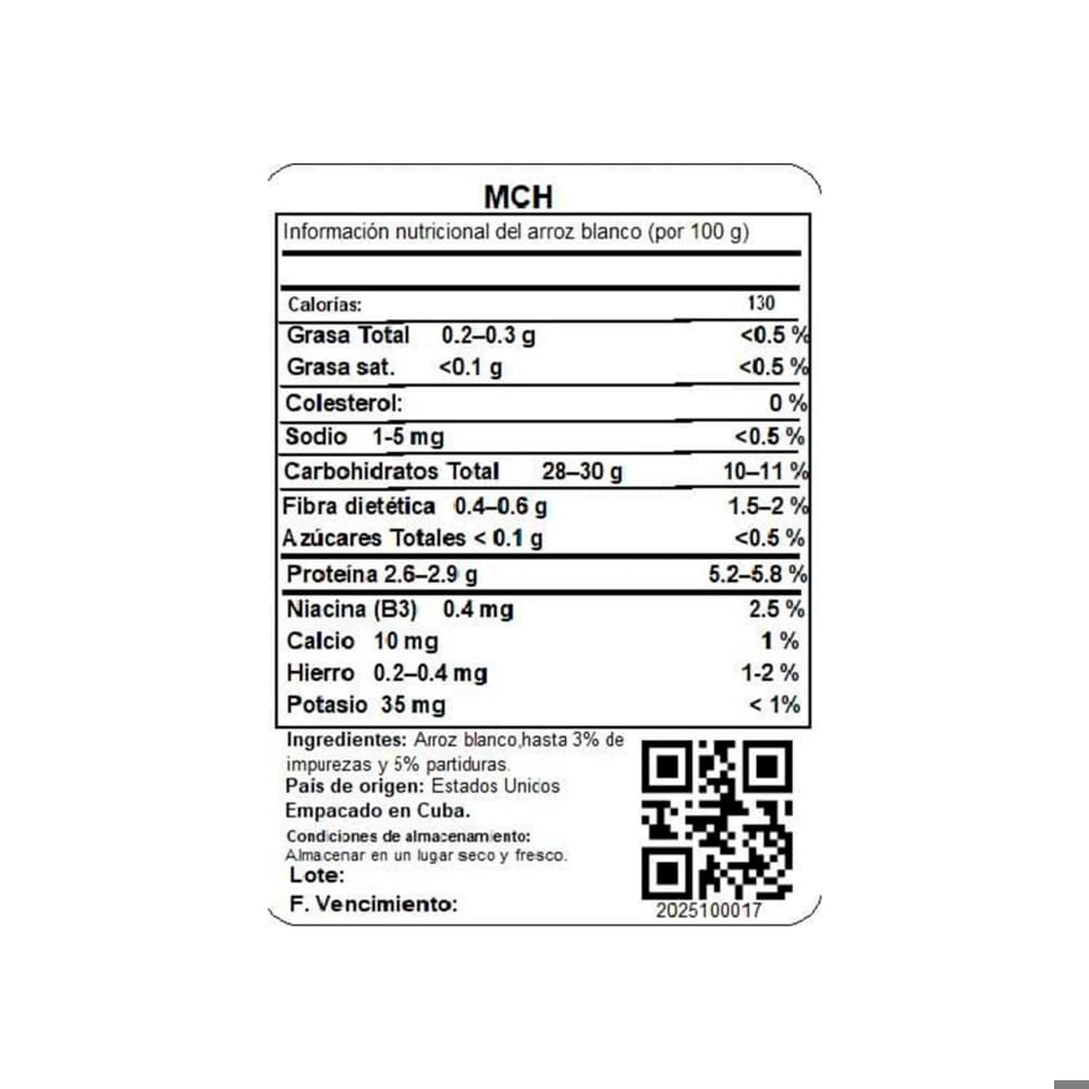 Arroz de grano largo MCH (2.26 kg / 5 lb) - Miniatura 4