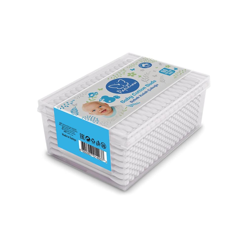 Hisopos de algodón para bebé Papilion (60 U) - Miniatura 4