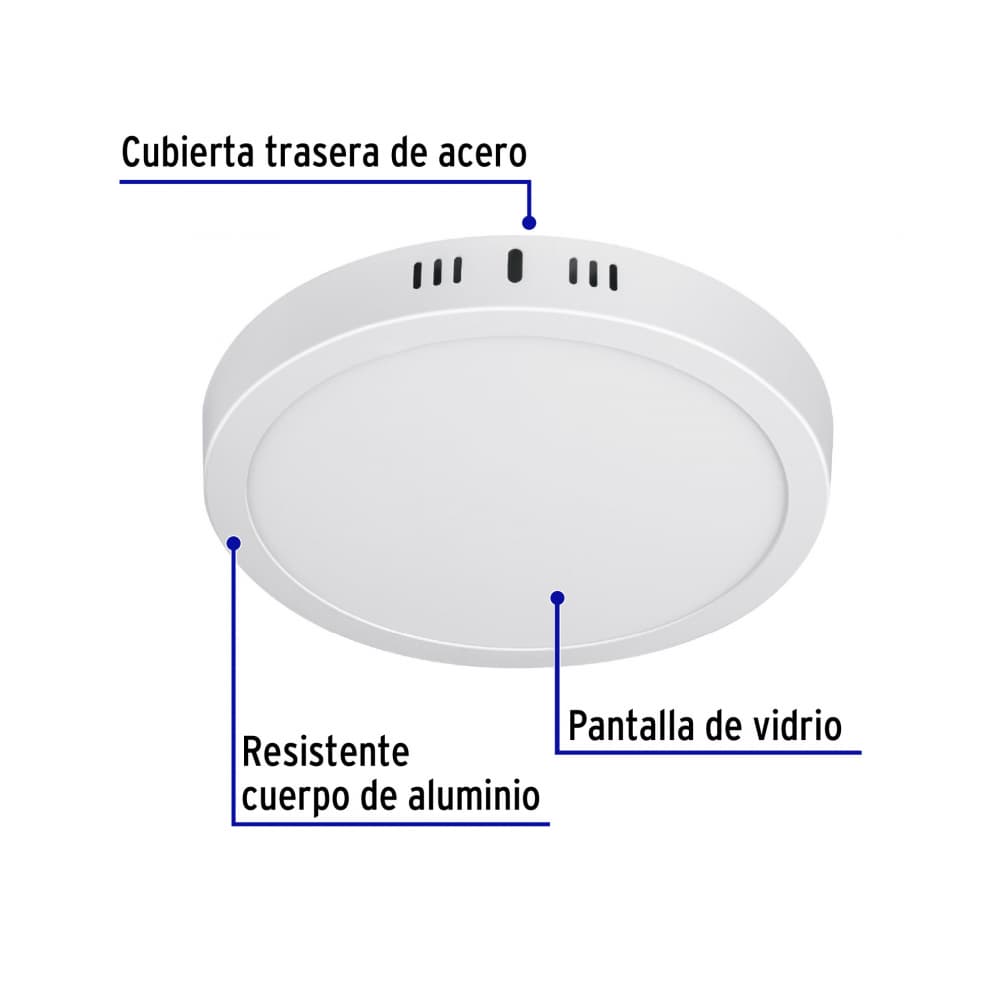 Luminario redondo blanco LED 18 W Volteck PLA-207L - Miniatura 5