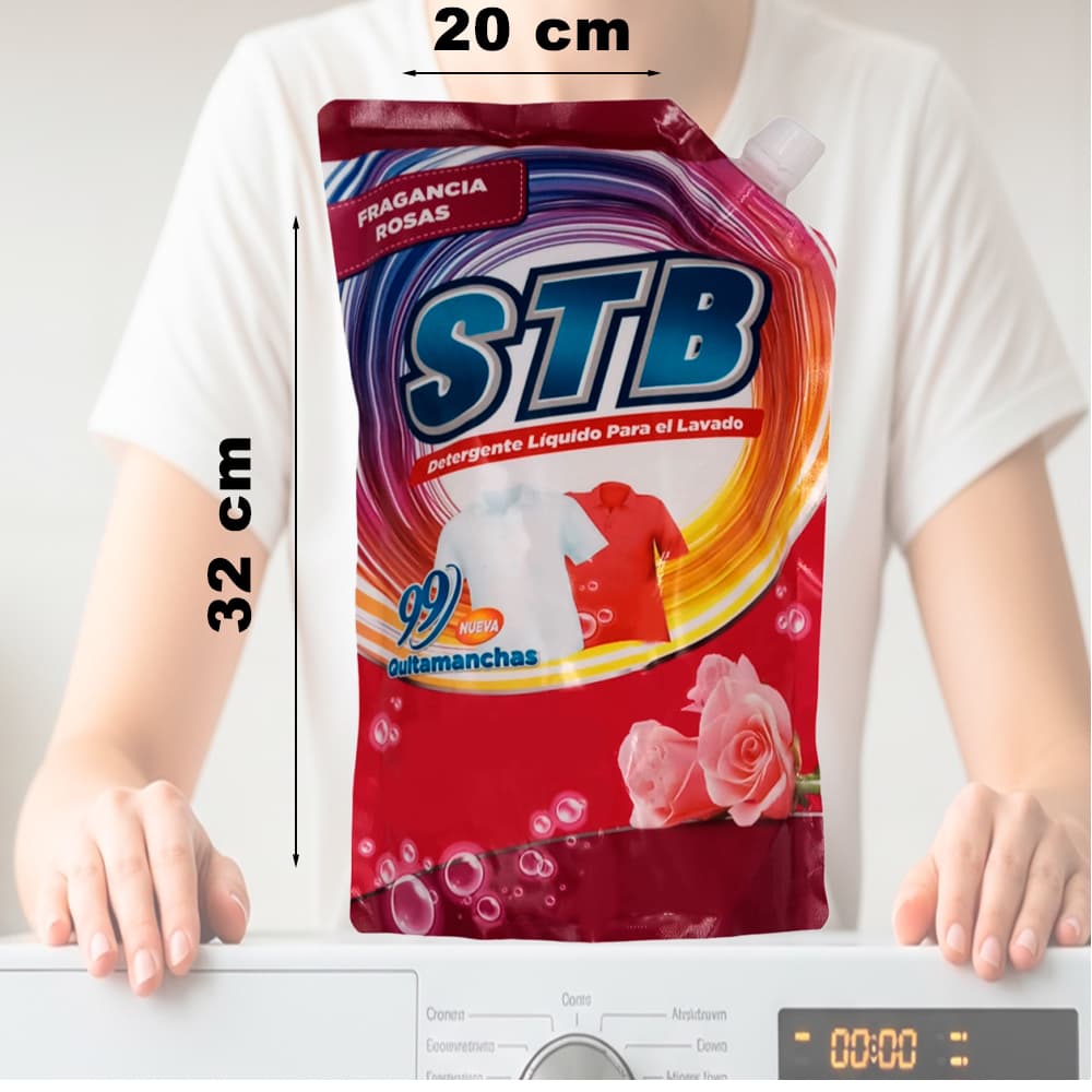 Detergente líquido para lavar fragancia rosas STB (1.5 kg / 3.31 lb) - Miniatura 4