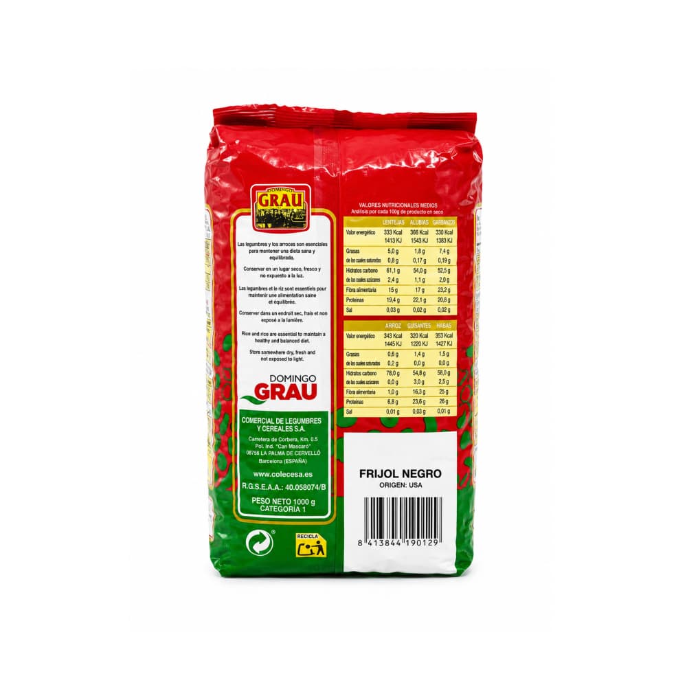 Frijoles negros Domingo Grau (1 kg / 2.2 lb) - Miniatura 2