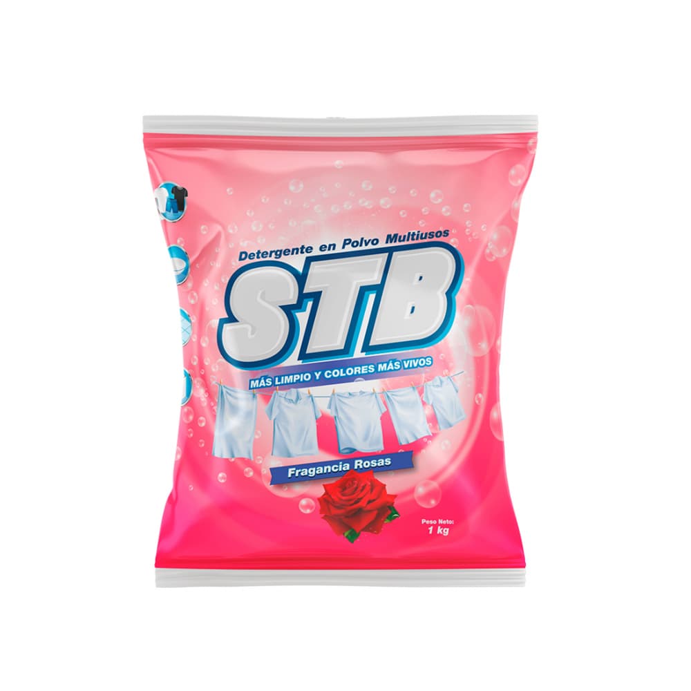 Detergente en polvo fragancia rosas STB (1 kg / 2.2 lb) - Miniatura 1