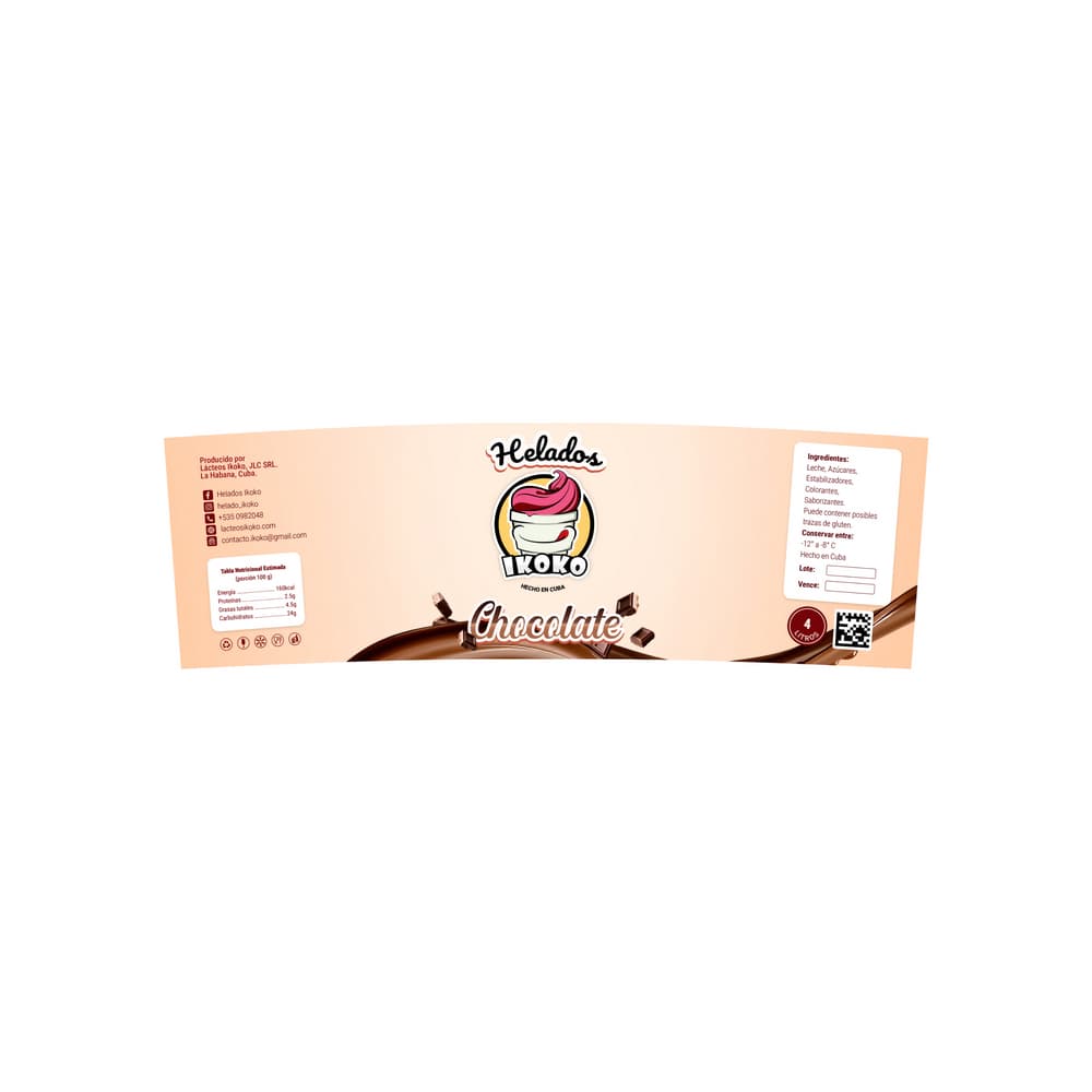 Helado sabor chocolate IKOKO (4 L) - Miniatura 2