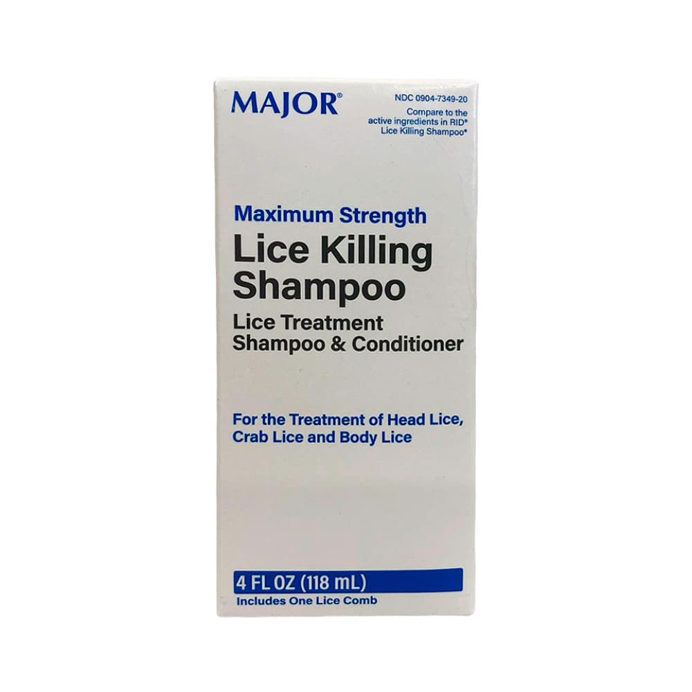 Champú y acondicionador antipiojos. Pediculicida con piperonilo butóxido y extracto de piretrina Major (118 ml / 4 fl oz) - Imagen 1