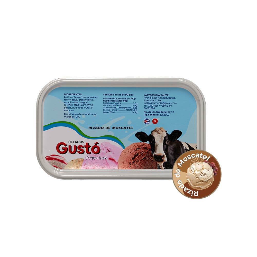 Helado Premium de rizado de moscatel Gustó (2 L) - Miniatura 2