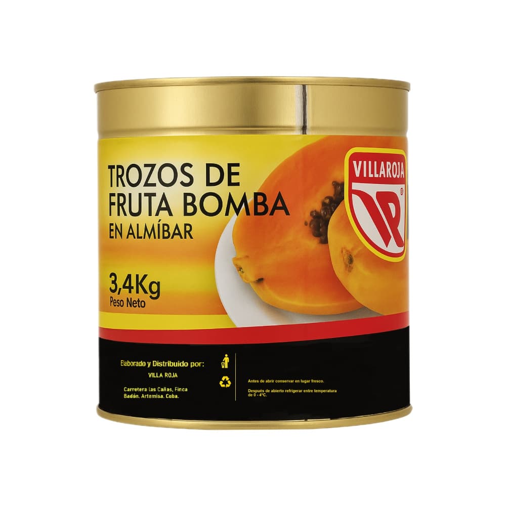 Trozo de fruta bomba en almíbar Villa Roja (3.4 kg / 7.49 lb) - Imagen 1