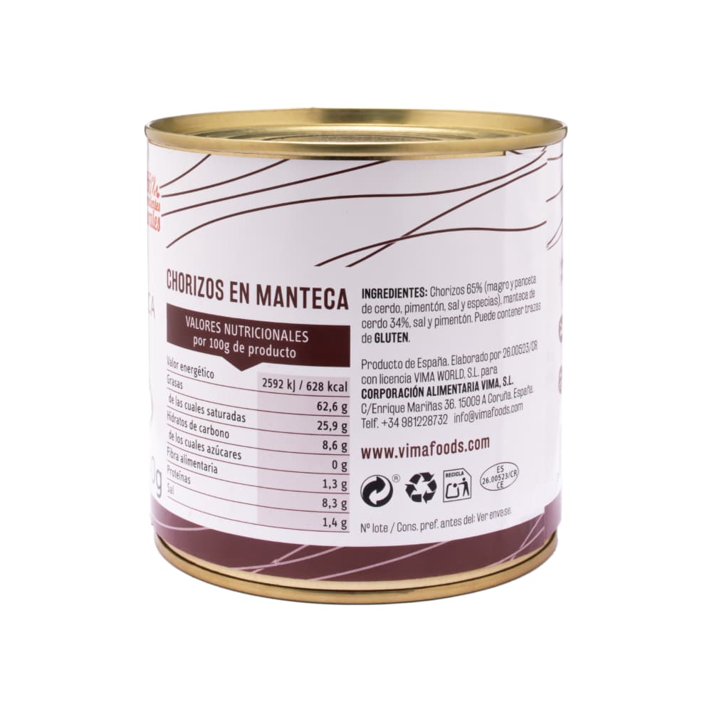 Chorizos en manteca Vima Foods (640 g / 1.41 lb) - Miniatura 4