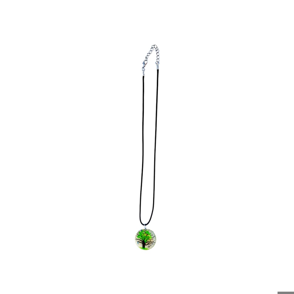 Collar con colgante de árbol de la vida verde Tiara - Imagen 1