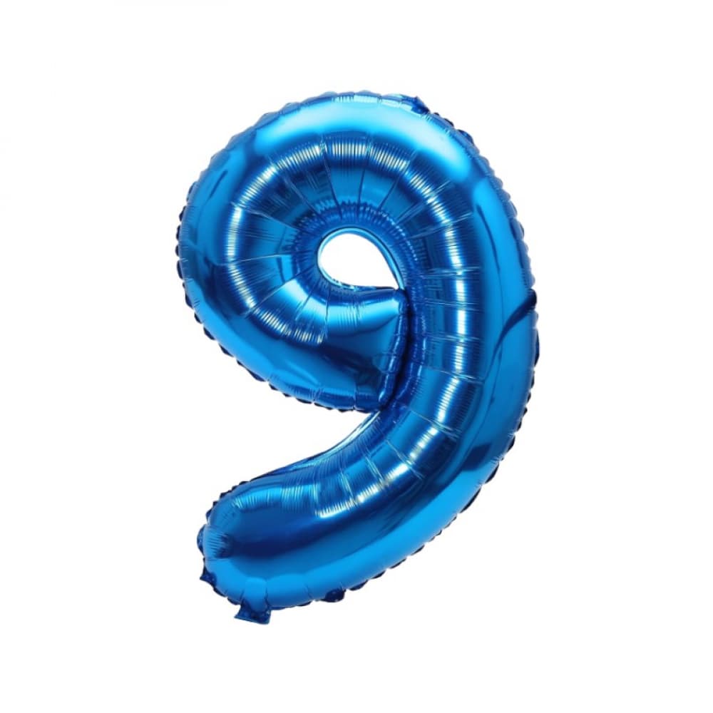 Globo azul número 9 Balloon (16 pulgadas) - Miniatura 2