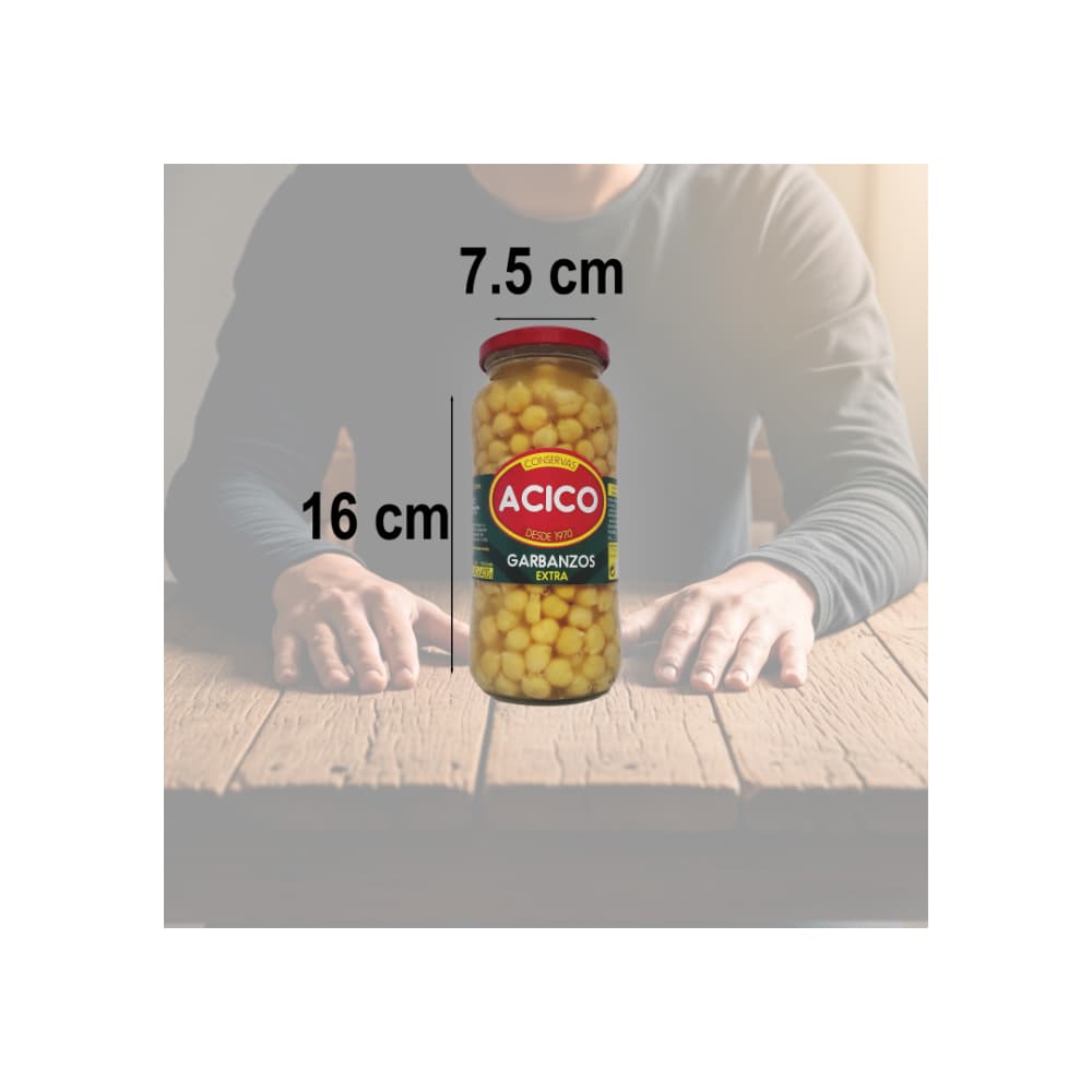 Garbanzos extra conservados Acico (540 g / 1.19 lb) - Miniatura 4