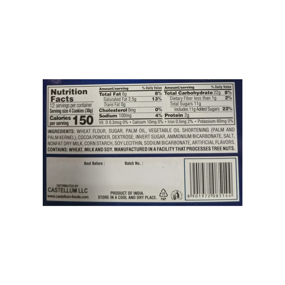 Galletas -sandwich- de chocolate negro con crema sabor vainilla Castellum (30 g / 1.06 oz) - Miniatura 3