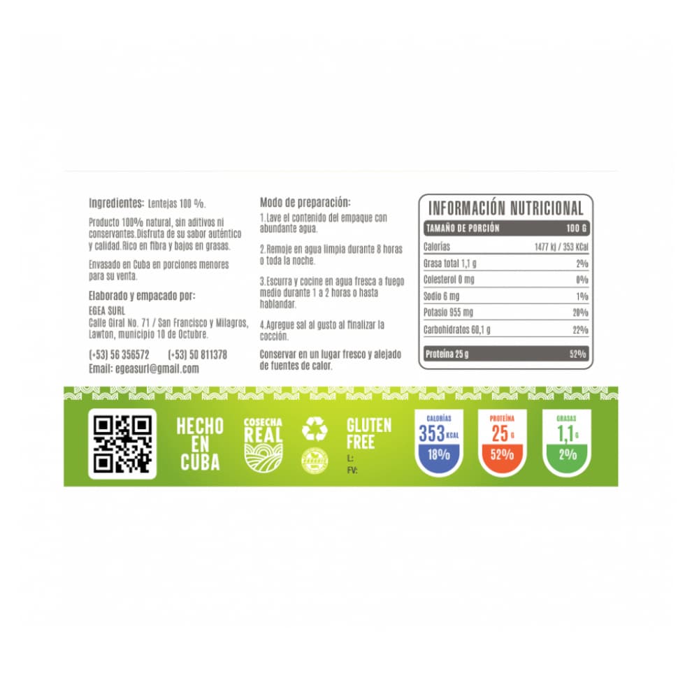 Lentejas Cosecha Real (8 x 1 kg / 2.2 lb) - Miniatura 2