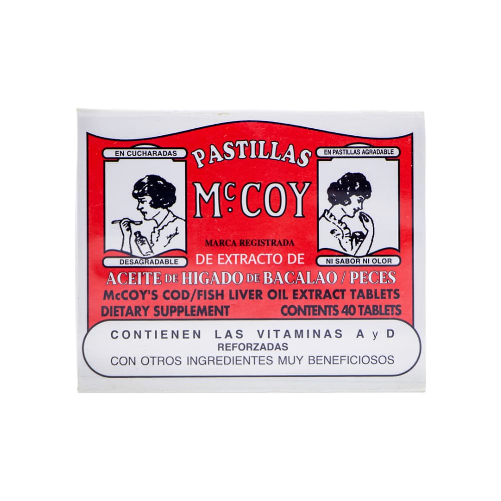 Aceite de hígado de bacalao con vitaminas y minerales Mc. Coy (40 tabletas) - Imagen 1