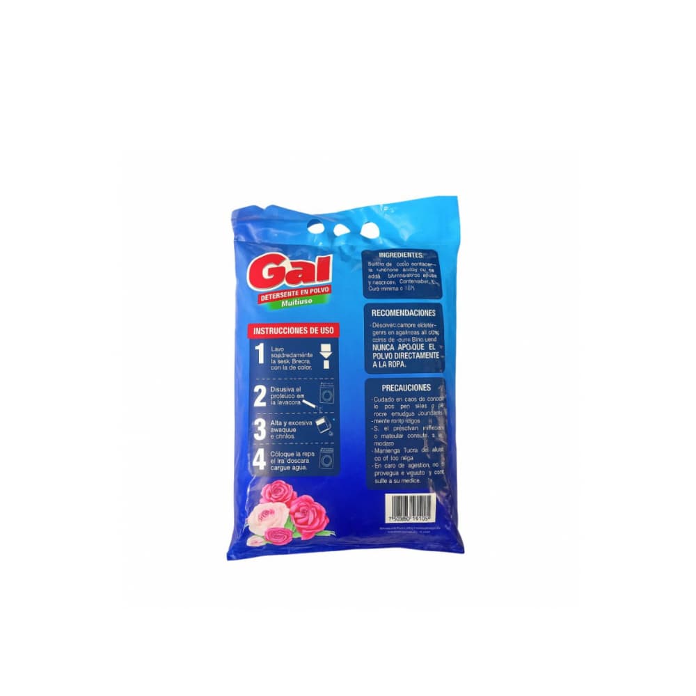 Detergente en polvo multiuso aroma rosas Gal (1 kg / 2.20 lb) - Miniatura 4