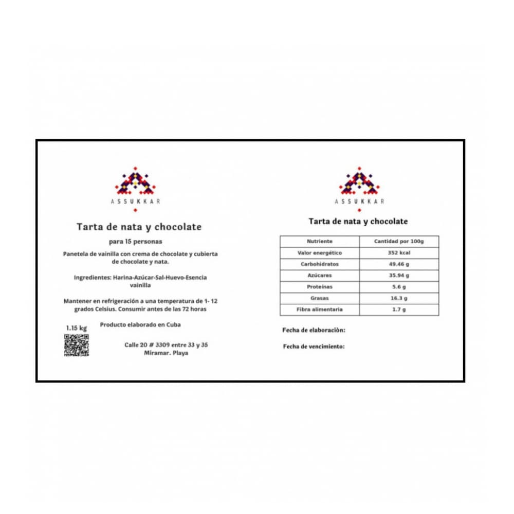 Tarta de nata y chocolate Assukkar (para 15 personas) - Miniatura 4