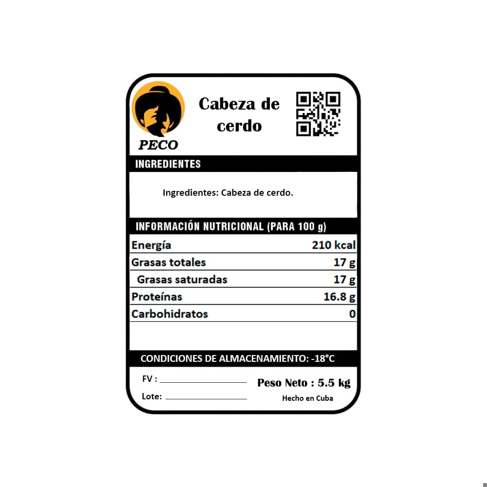 Cabeza de cerdo Peco (5.5 kg / 12.12 lb) - Miniatura 3