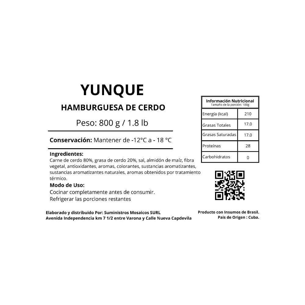 Hamburguesa de cerdo Yunque (800 g / 1.8 lb) - Miniatura 2