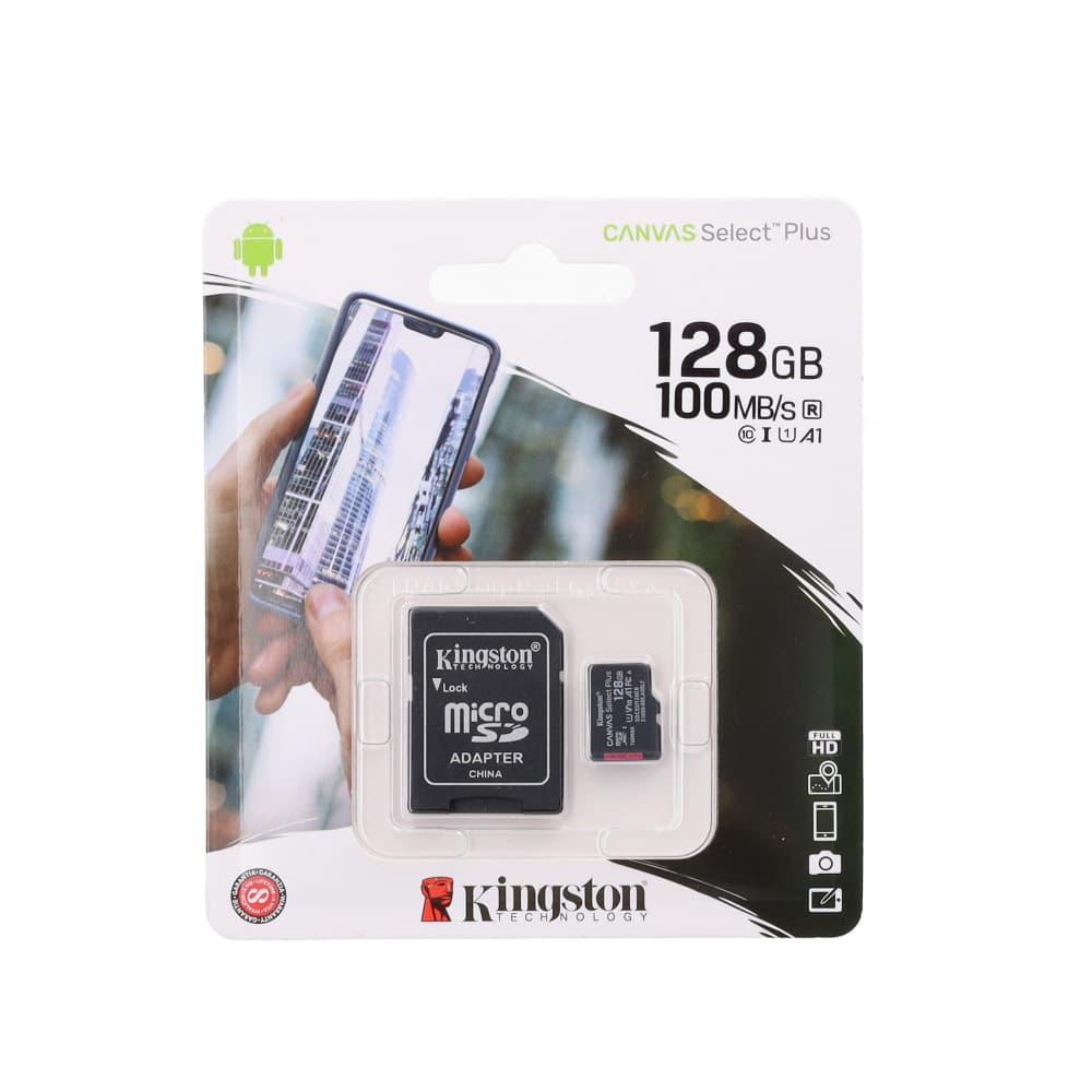Memoria micro SD de 128 GB 100MB/s con adaptador Kingston - Imagen 1