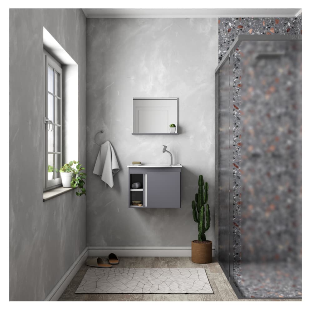 Mueble de baño gris en madera Cozimax Safira - Miniatura 2