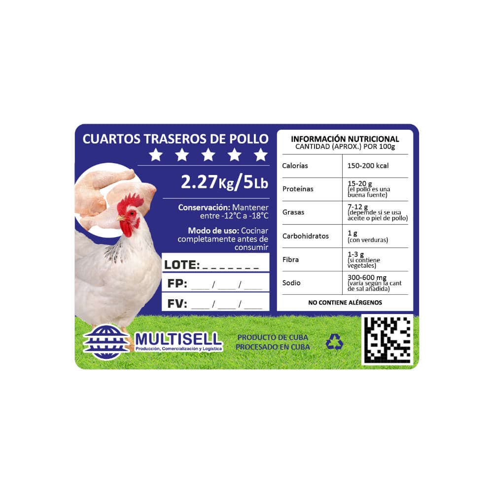 Cuartos traseros de pollo congelados Multisell (2.27 kg / 5 lb) - Miniatura 4