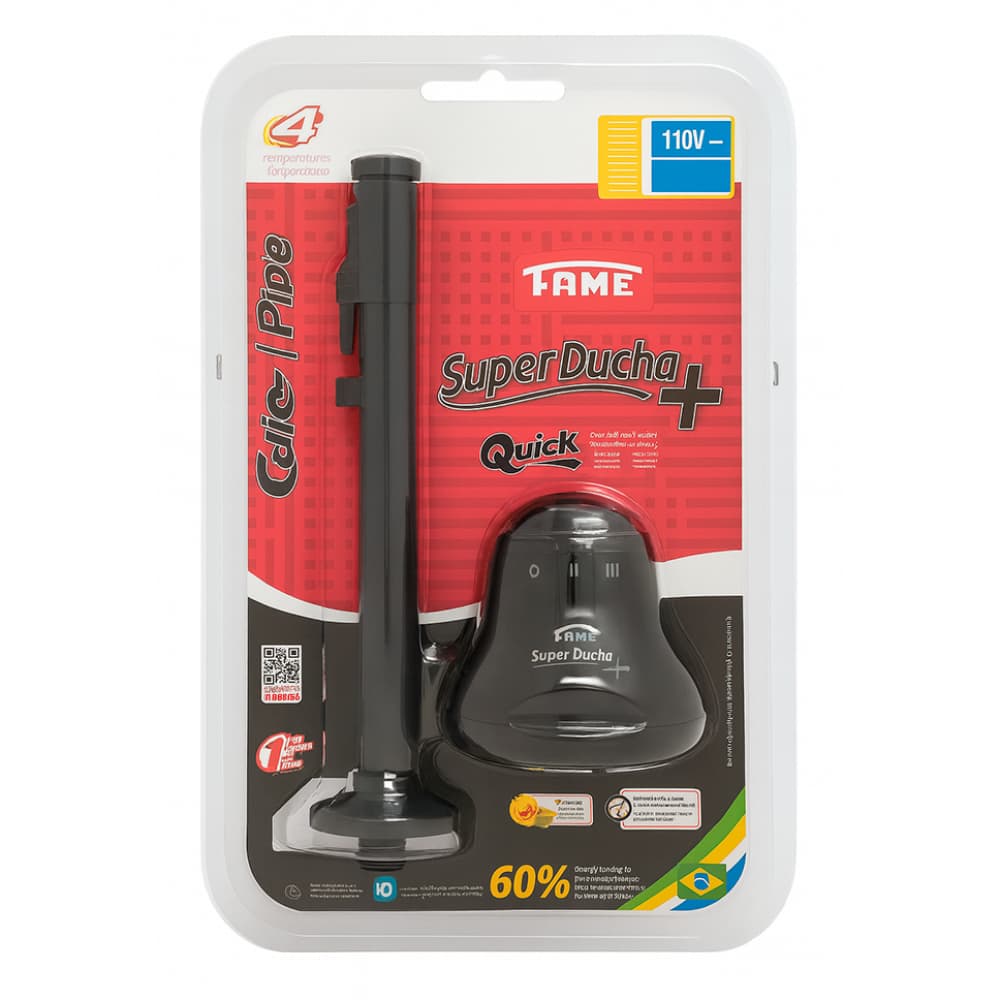 Super ducha eléctrica color negro 3200 W Fame - Miniatura 2