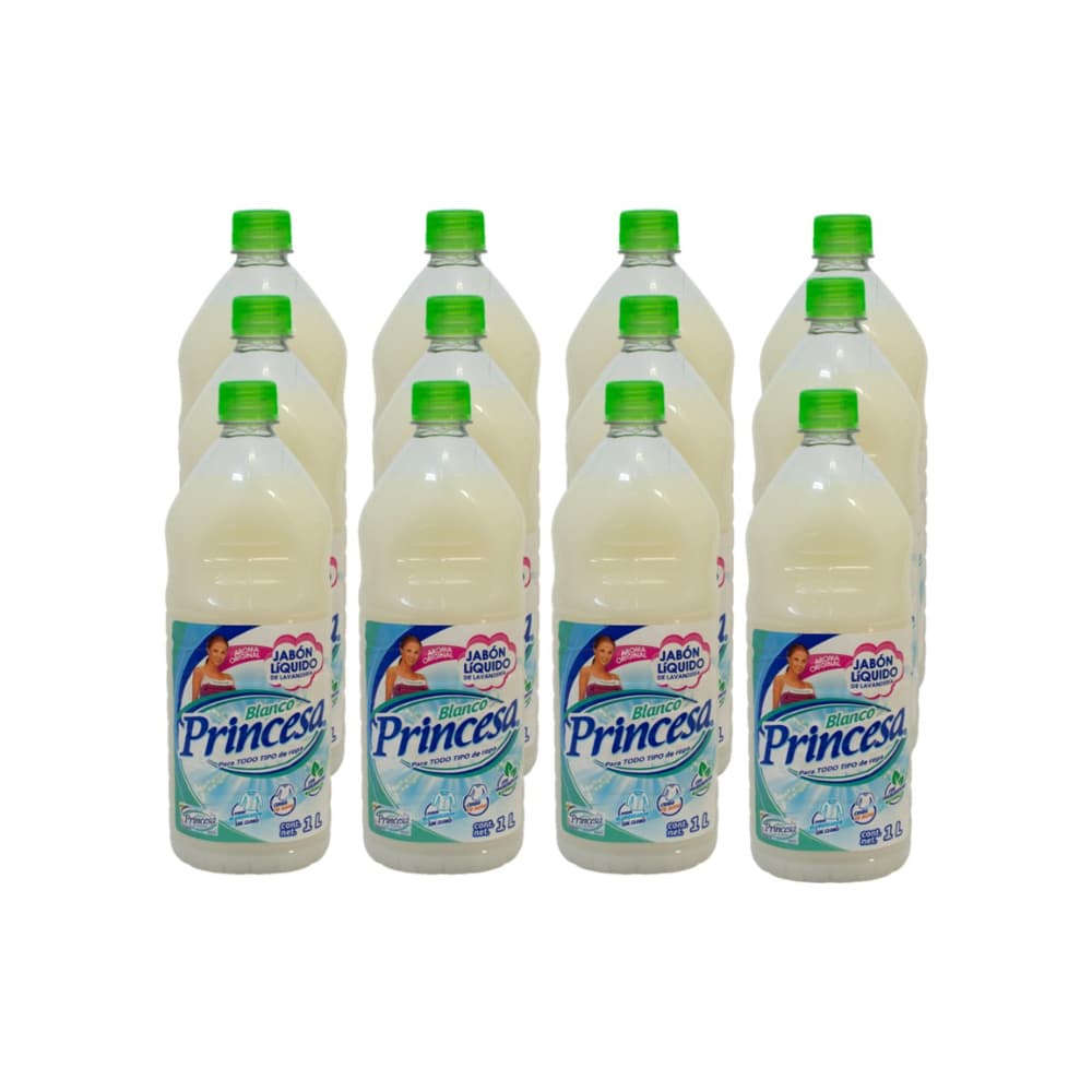 Jabón liquido blanco Princesa (12 x 1 L) - Imagen 1