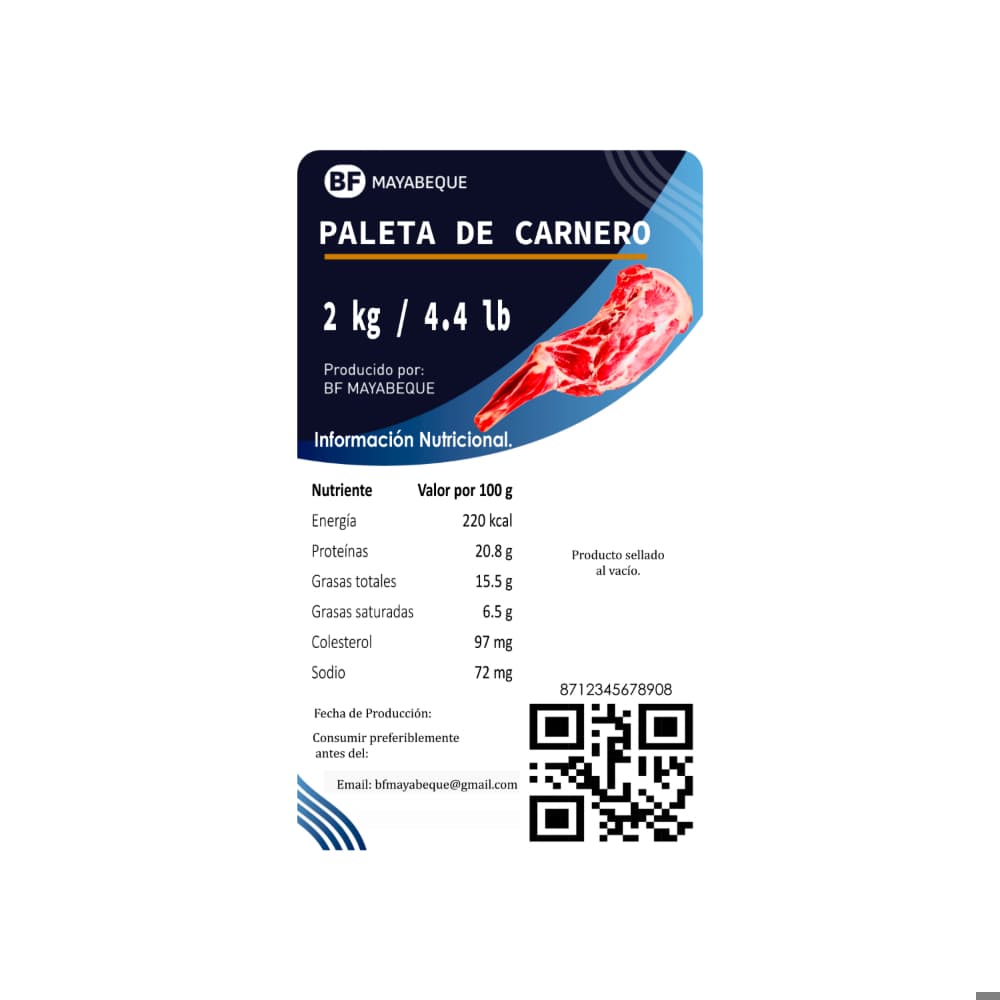 Paleta de carnero BF Mayabeque (2 kg / 4.4 lb) - Miniatura 4