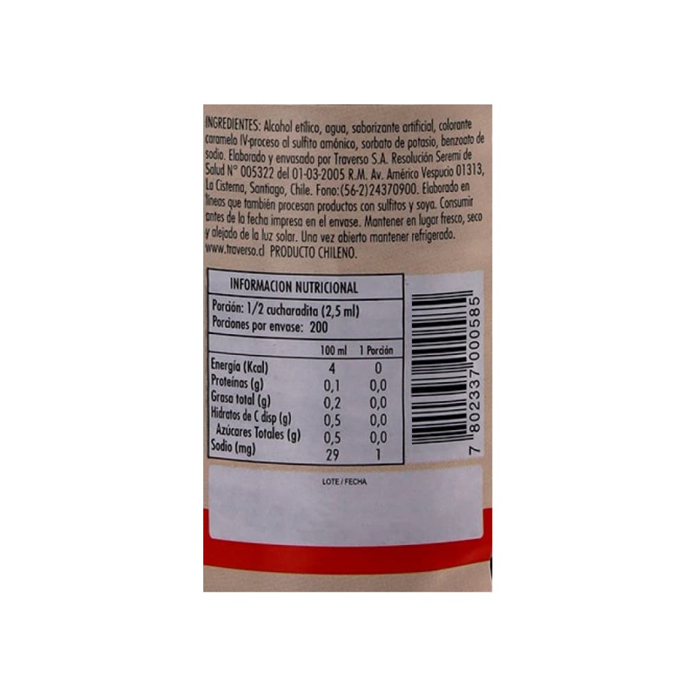 Esencia de vainilla Traverso (500 ml) - Miniatura 3